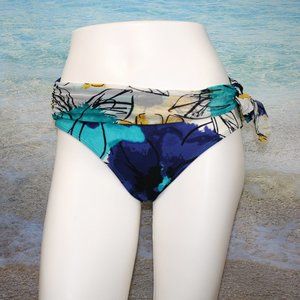 BE CREATIVE Bikini Swimsuit Bottoms Abstract Floral Print Bathing Suit Size 8